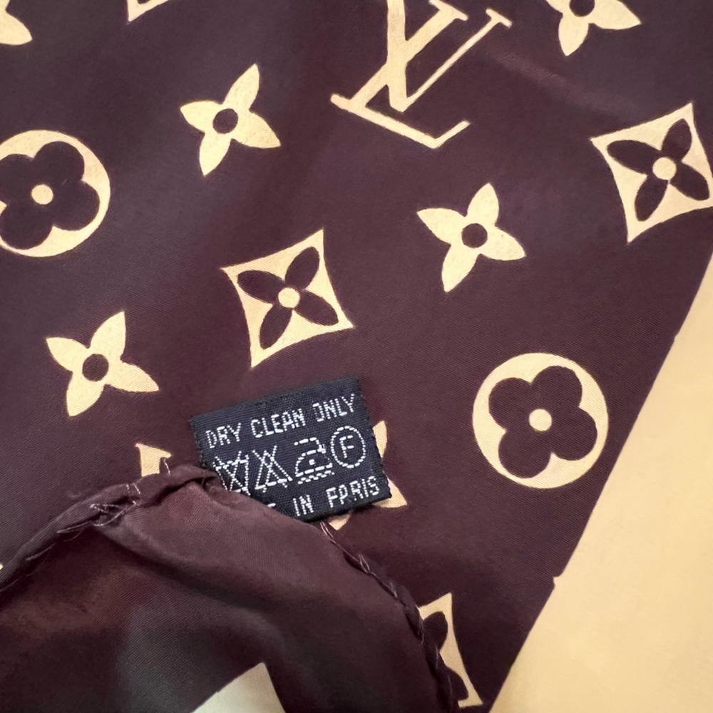 Authentic Vintage Louis Vuitton Large Monogram Silk Scarf - Picture 9 of 15